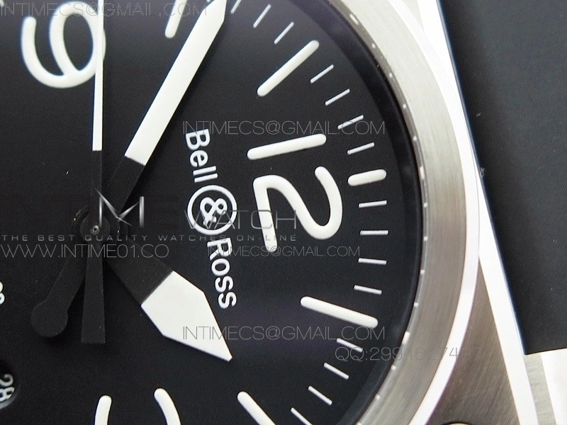 BR 03-92 SS Case V3 Black Dial 42.5mm on Rubber Strap MIYOTA 9015